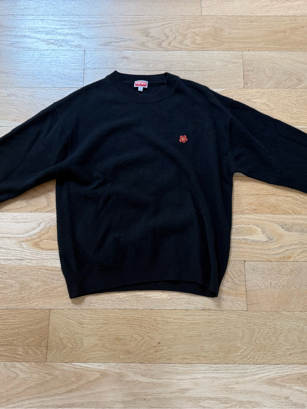 Kenzo Paris Logo Crewneck Wool Sweater Black | Size Small | Excellent Condition